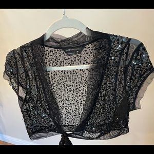 BCBG Sheer sequin cover up